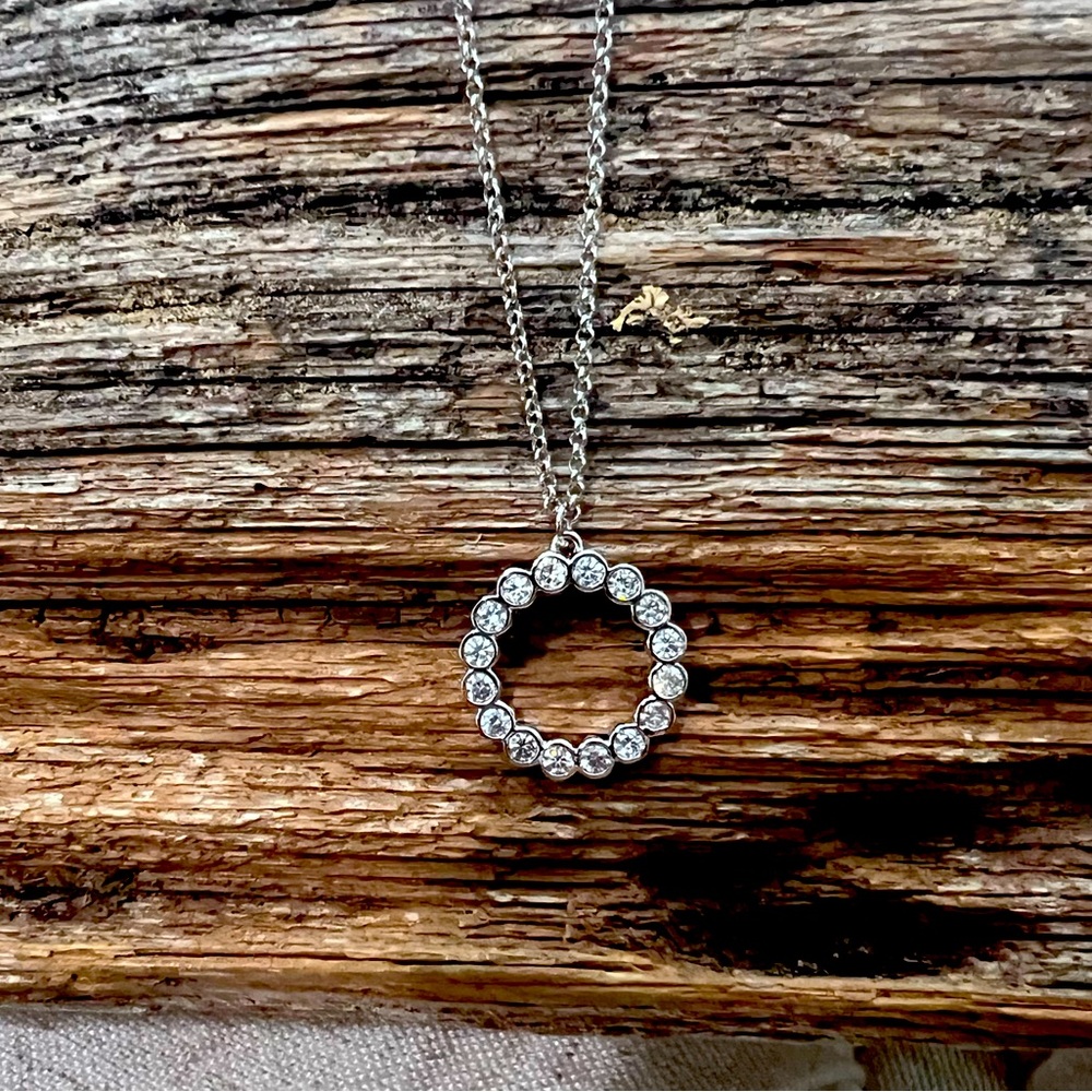 Kate Spade Full Circle Mini Pendant Necklace silvertone